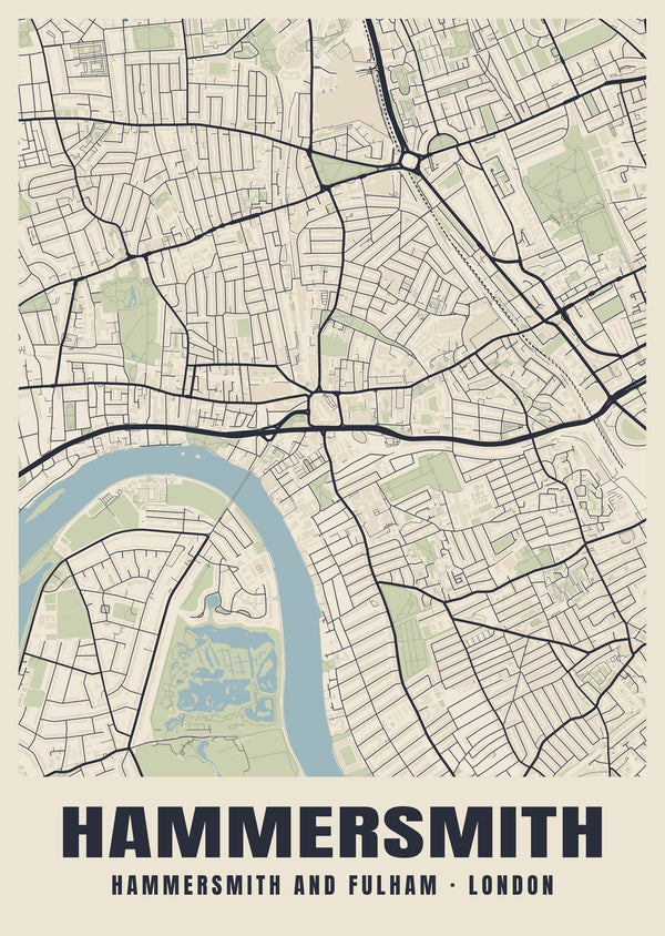 Hammersmith Heritage Street Map Poster
