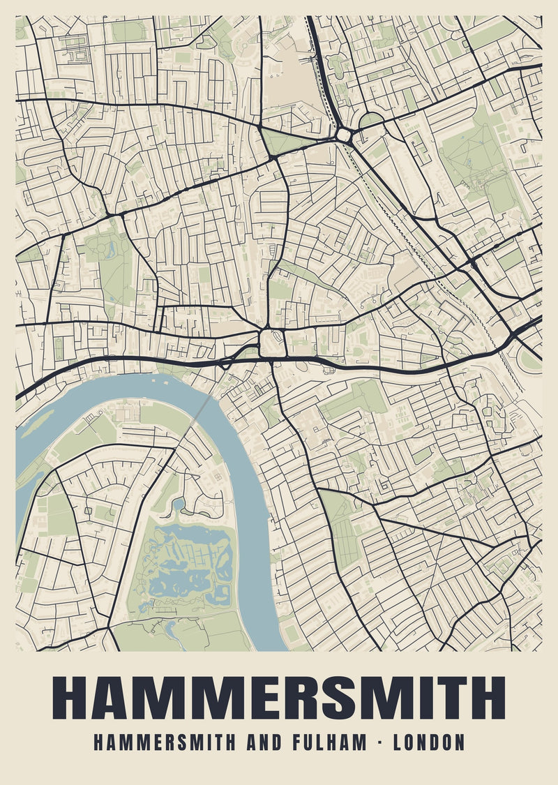 Hammersmith Heritage Street Map Poster