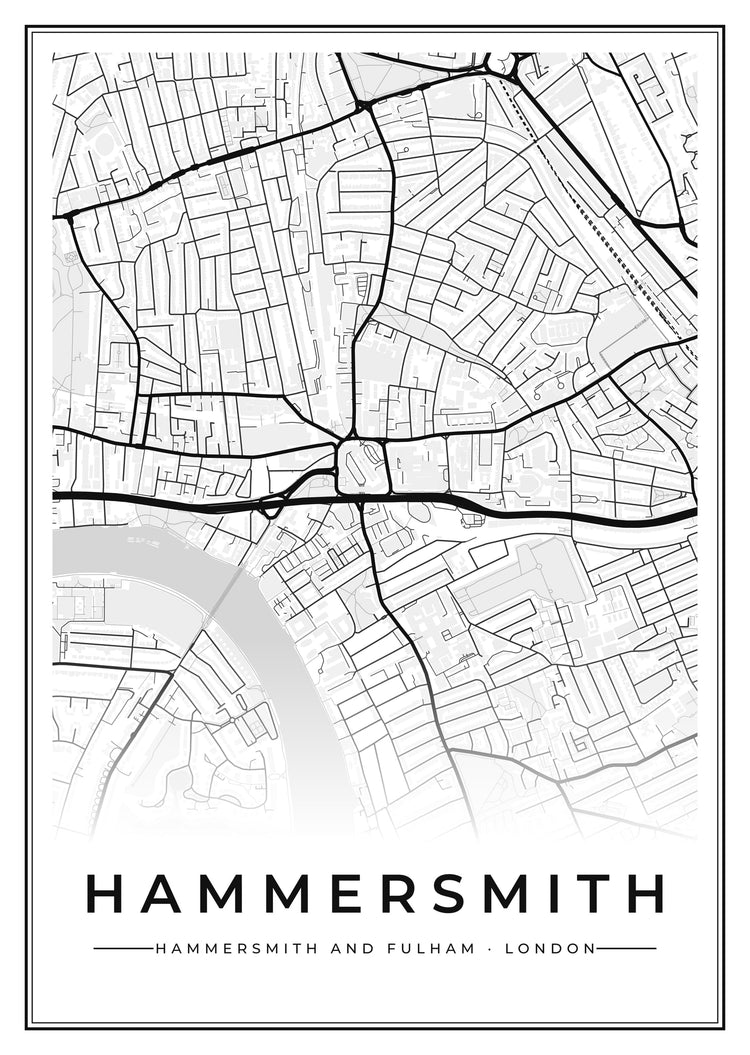 Hammersmith Street Map Poster
