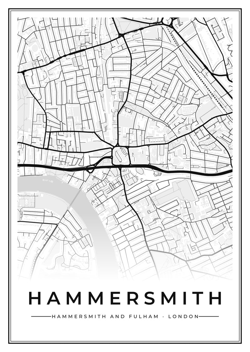 Hammersmith Street Map Poster