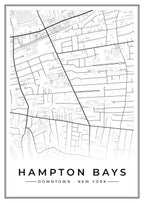 Street map poster of downtown Hampton Bays, New York