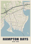 Street map poster of Hampton Bays, New York