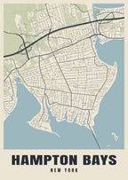 Street map poster of Hampton Bays, New York
