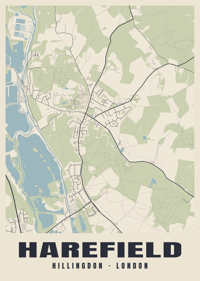 Harefield Heritage Street Map Poster