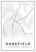 Street map poster of Harefield, Hillingdon, London