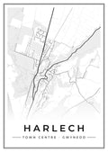 Street map poster of Harlech town centre, Gwynedd