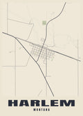Street map poster of Harlem, Montana