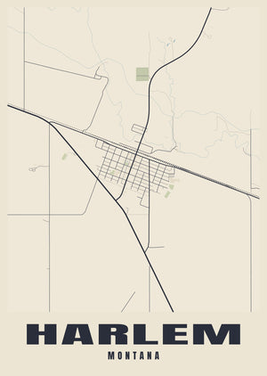 Harlem Street Map Poster