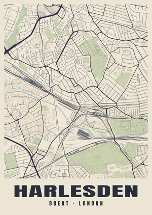 Harlesden Heritage Street Map Poster