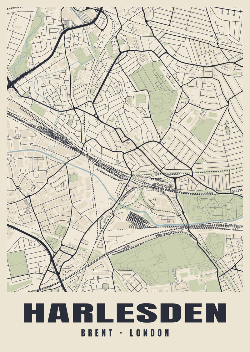 Harlesden Heritage Street Map Poster