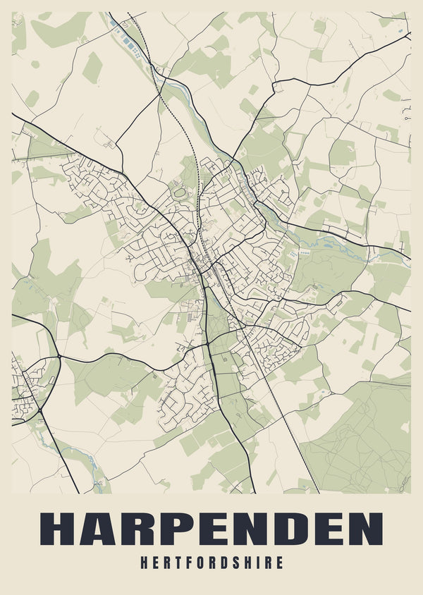 Harpenden Street Map Poster