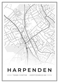 Street map poster of Harpenden town centre, Hertfordshire