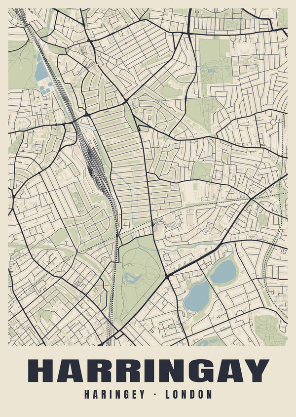 Harringay Heritage Street Map Poster