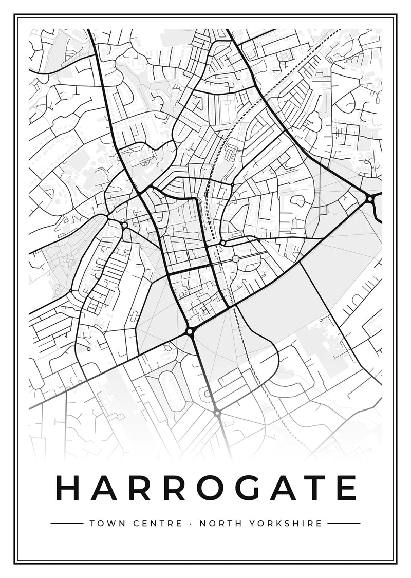 Harrogate Town Centre Street Map Poster