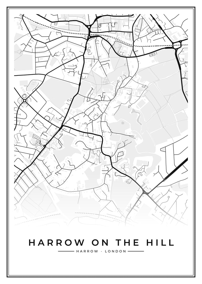 Harrow on the Hill Street Map Poster