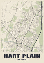 Street map poster of Hart Plain, Hampshire