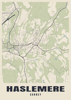 Street map poster of Haslemere, Surrey