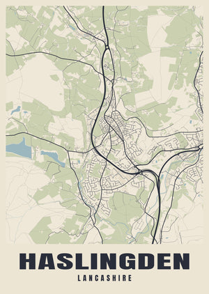 Haslingden Street Map Poster