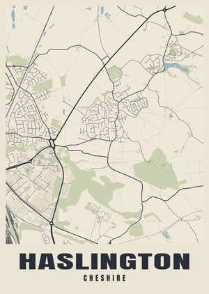 Haslington Street Map Poster
