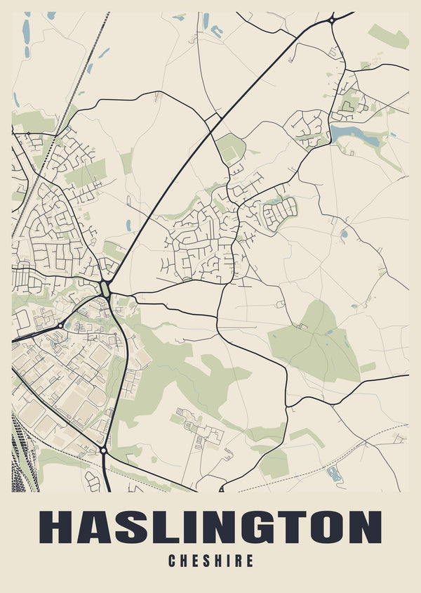 Haslington Street Map Poster