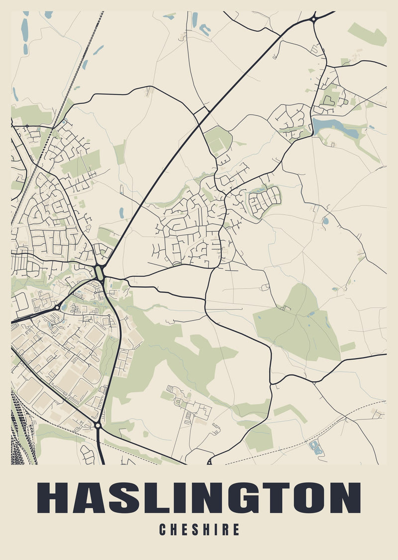 Haslington Street Map Poster