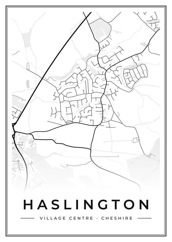 Haslington Village Centre Street Map Poster