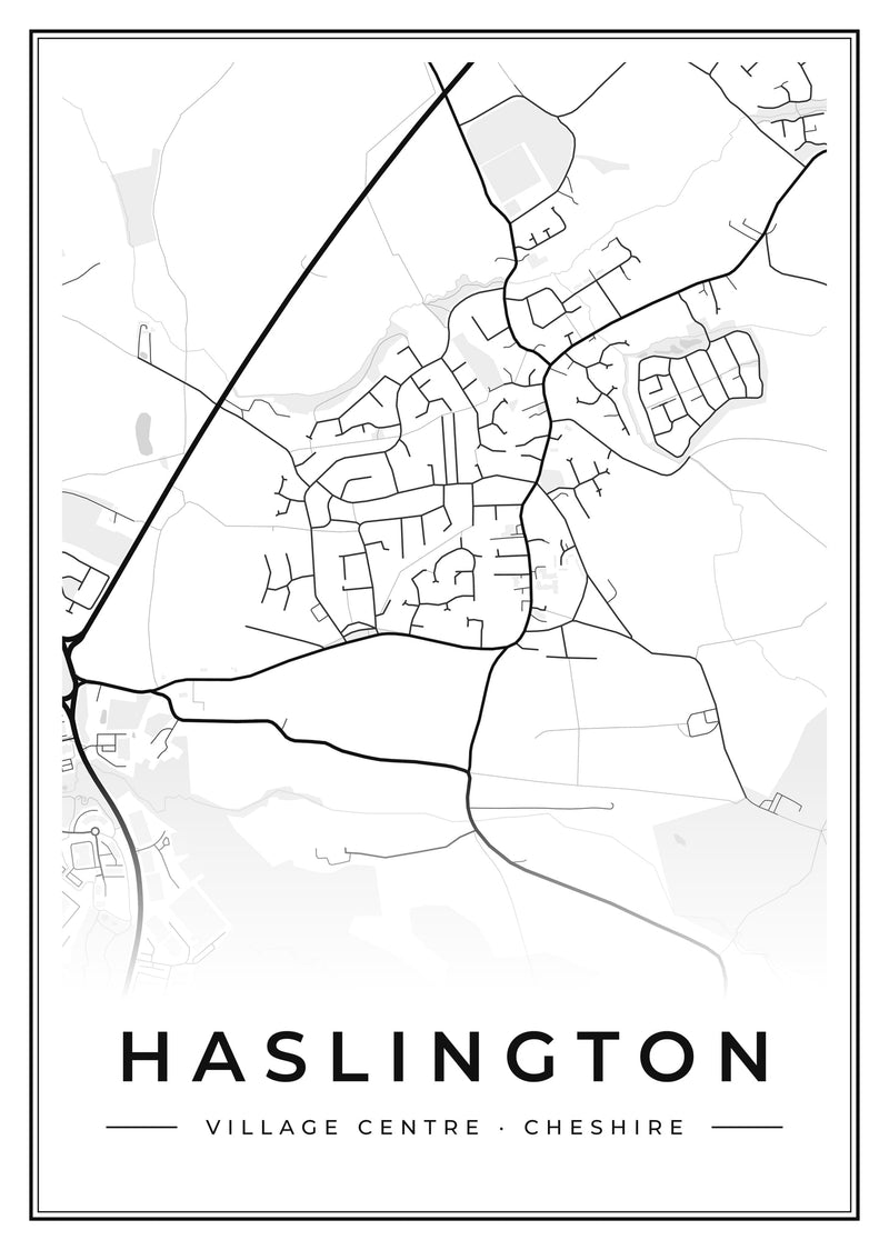 Haslington Village Centre Street Map Poster