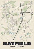 Street map poster of Hatfield, South Yorkshire