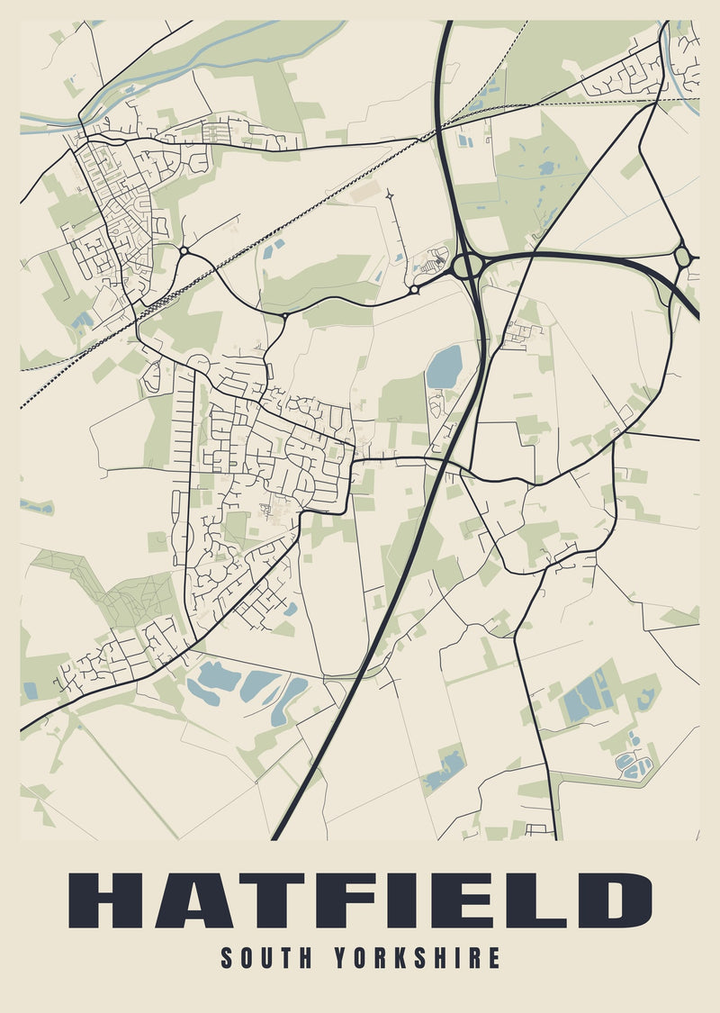Hatfield Street Map Poster