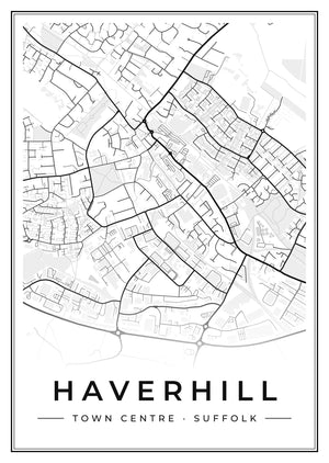 Haverhill Town Centre Street Map Poster