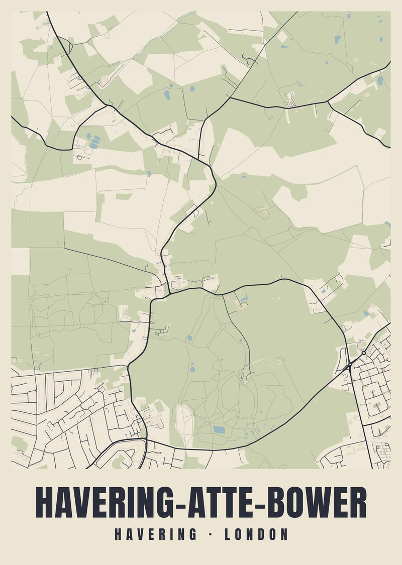 Havering-atte-Bower Heritage Street Map Poster