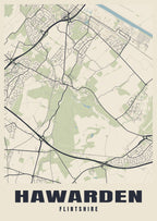 Street map poster of Hawarden, Flintshire