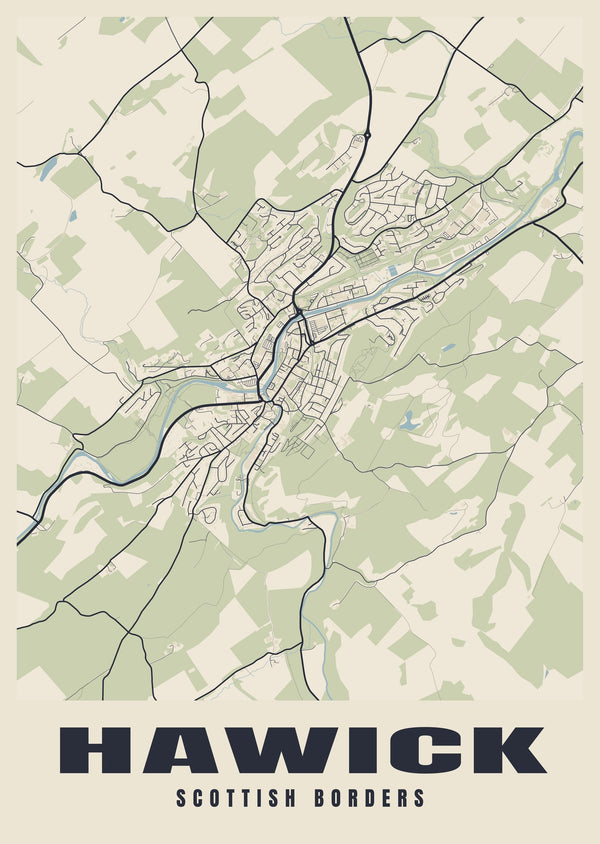 Hawick Street Map Poster