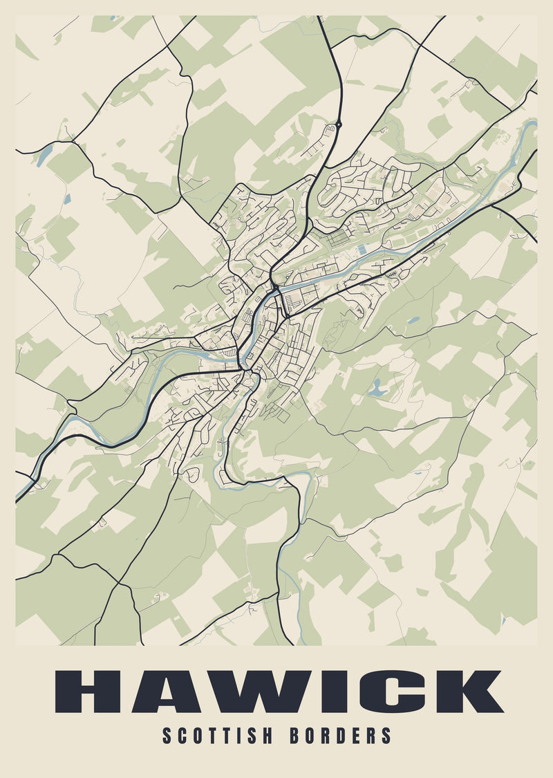 Hawick Street Map Poster