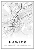 Street map poster of Hawick town centre, Scottish Borders
