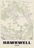 Street map poster of Hawkwell, Essex