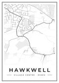 Street map poster of Hawkwell village centre, Essex