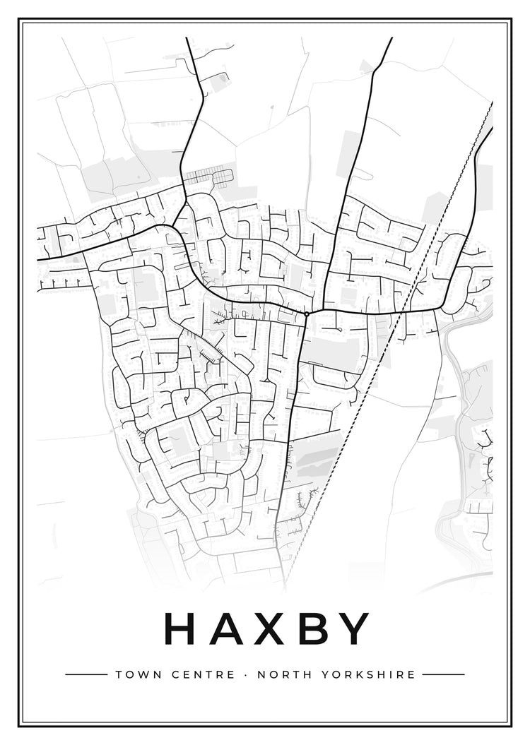Haxby Town Centre Street Map Poster