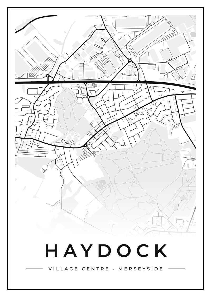 Haydock Village Centre Street Map Poster