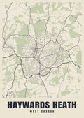 Street map poster of Haywards Heath, West Sussex