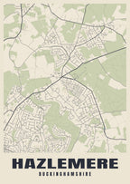 Street map poster of Hazlemere, Buckinghamshire