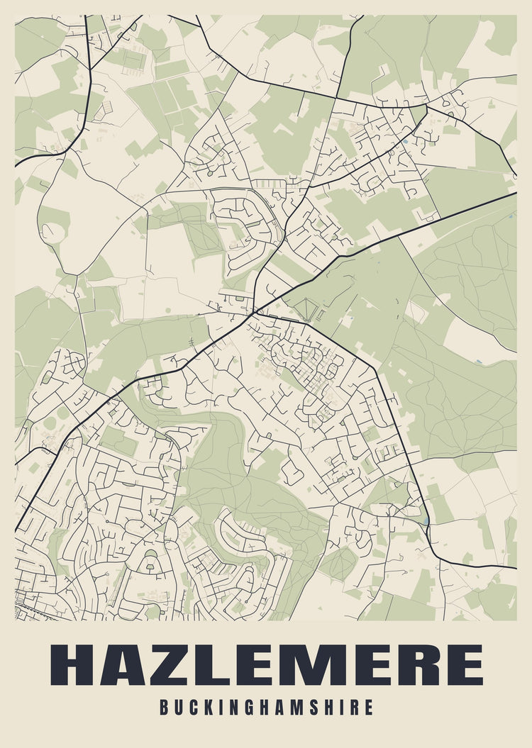 Hazlemere Street Map Poster