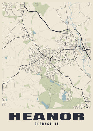 Heanor Street Map Poster