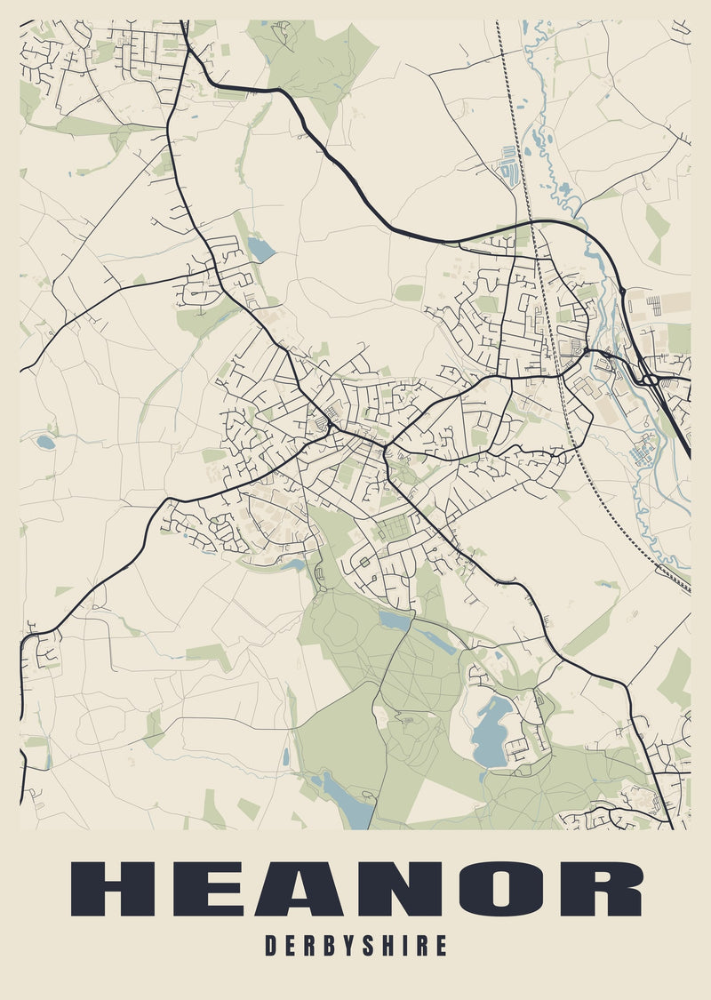 Heanor Street Map Poster
