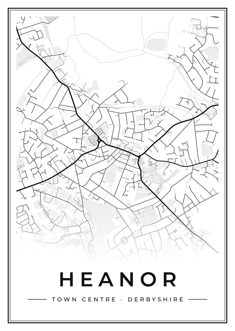 Heanor Town Centre Street Map Poster