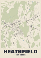 Street map poster of Heathfield, East Sussex