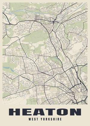 Heaton Street Map Poster