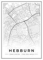 Street map poster of Hebburn town centre, Tyne and Wear