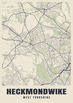 Street map poster of Heckmondwike, West Yorkshire