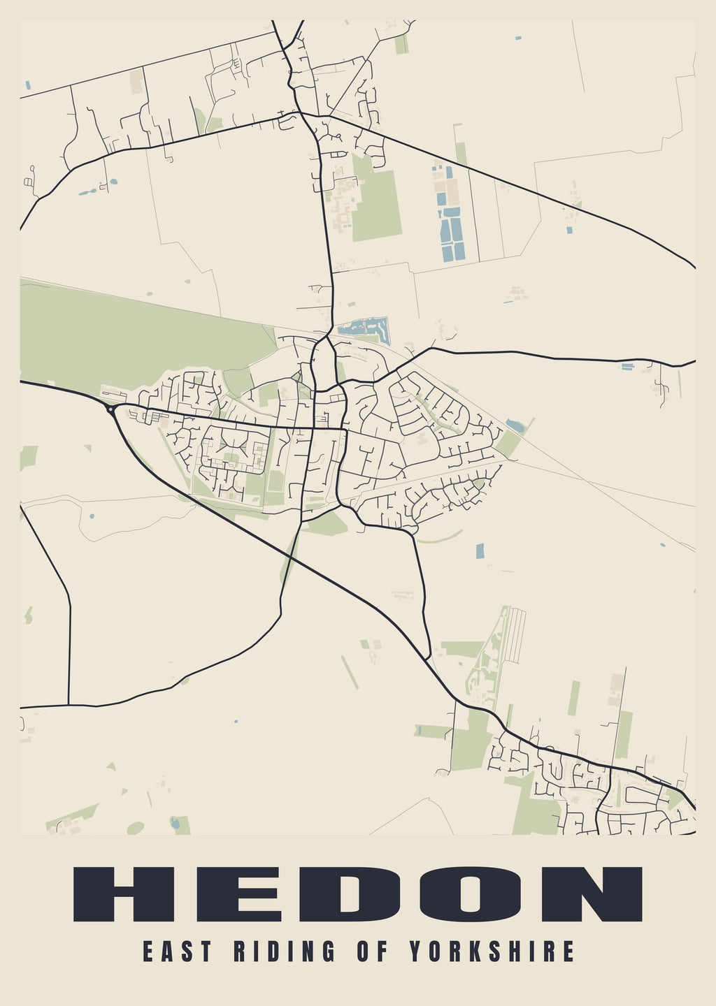 Street map poster of Hedon, East Riding of Yorkshire